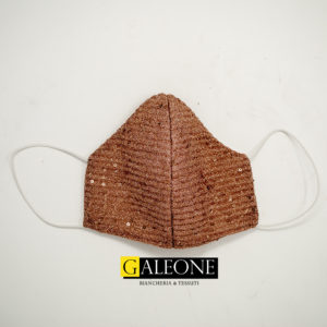 Mascherina protettiva tessuto lurex con paillettes | Galeone Tessuti